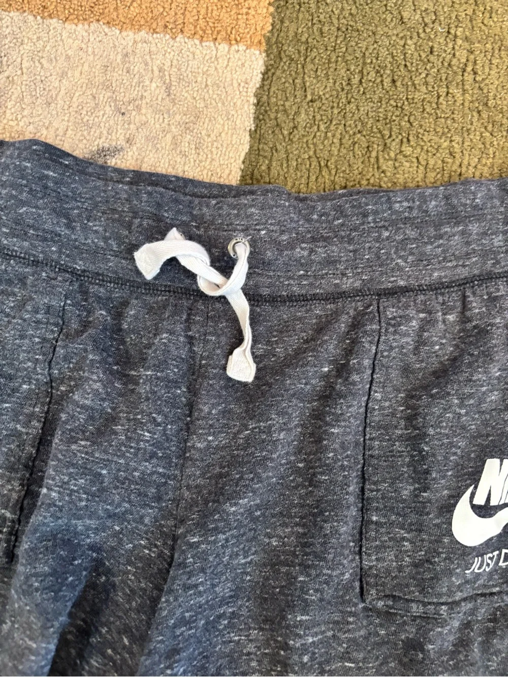 D-2 Nike Women's Gray Athletic Fleece Shorts with White Logo
